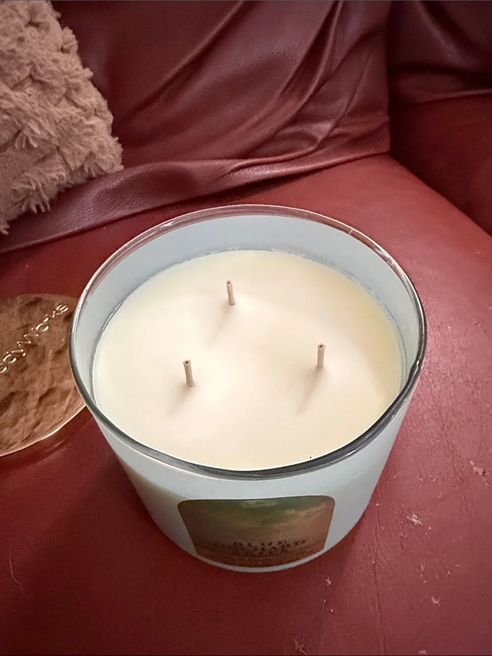 Bath & Body Works Blue Orchard Skies Candle - Aqua Jar with Gold Lid